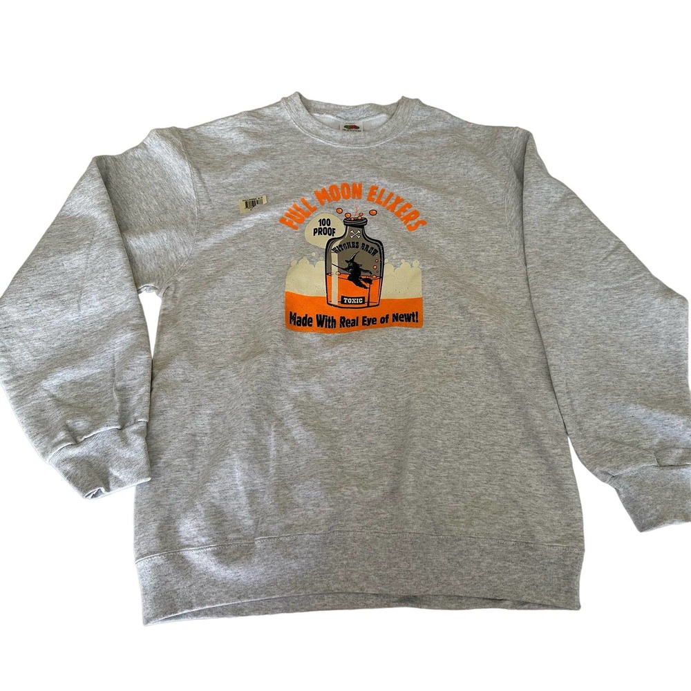COPY - Vintage NOS Orange M Sweatshirt Black Wizard toxic Halloween Trick Treat